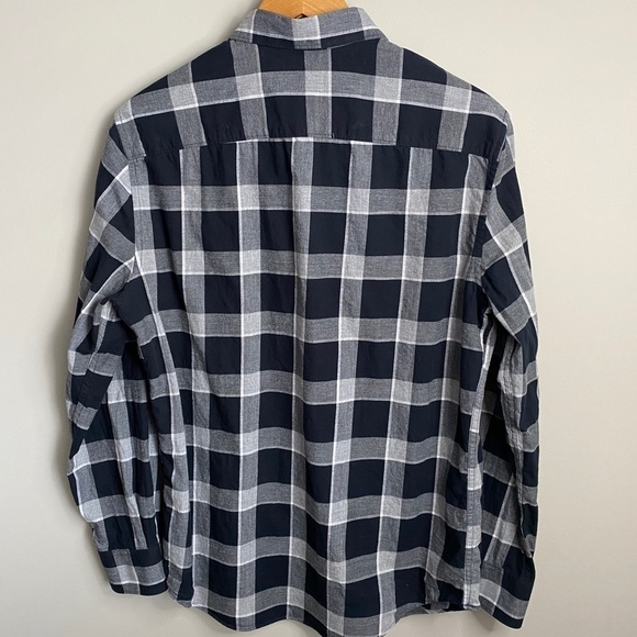 Perry Ellis Portfolio Men's Gray Plaid Long Sleeve‎ Button Up Shirt Size Medium - Picture 4 of 11